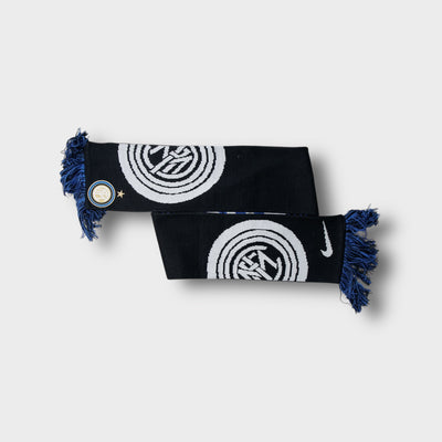 Nike Inter Milan fan scarf in navy blue with club crest badge and fringe ends
