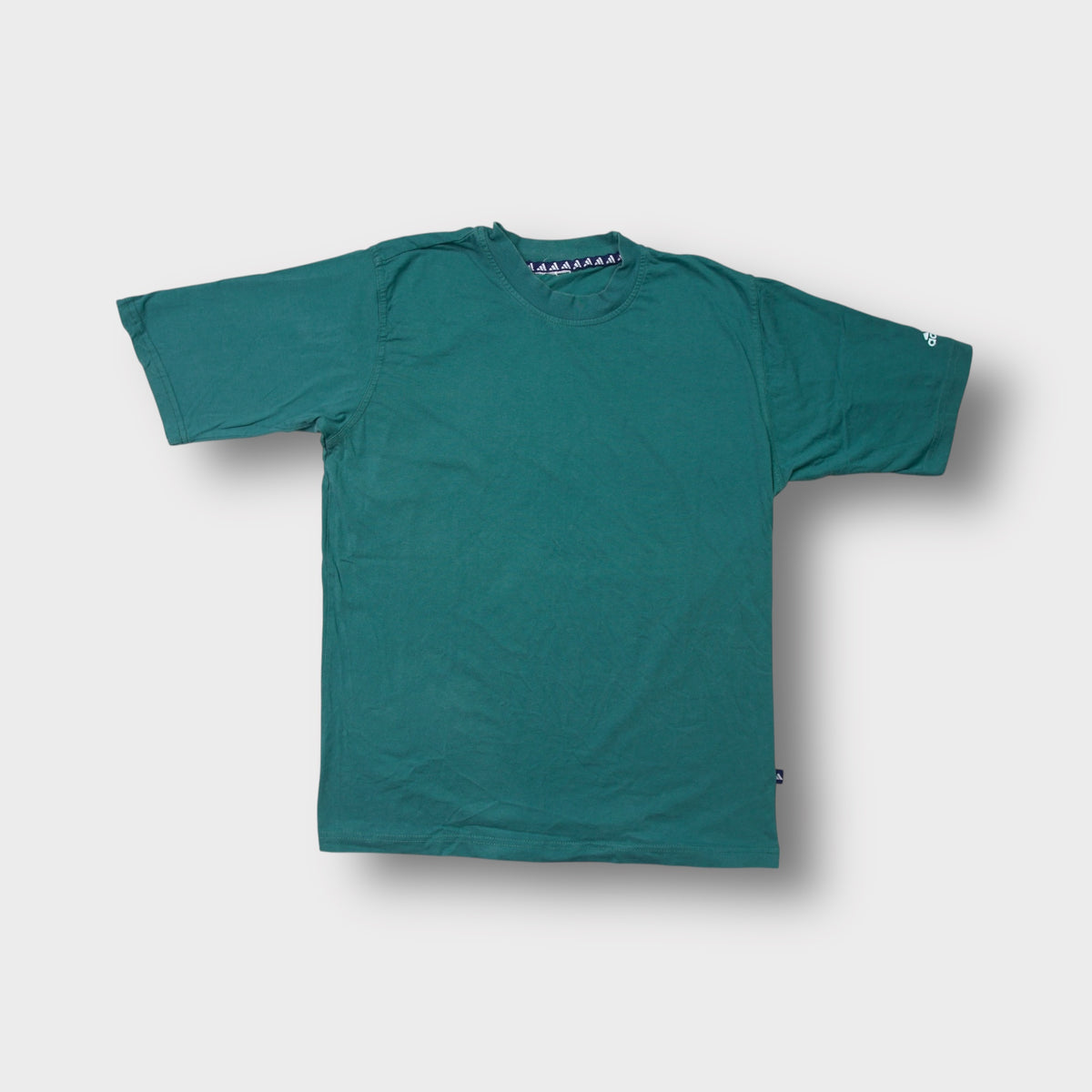 Green Adidas T-Shirt with ribbed crew neck and branded inner neck tape