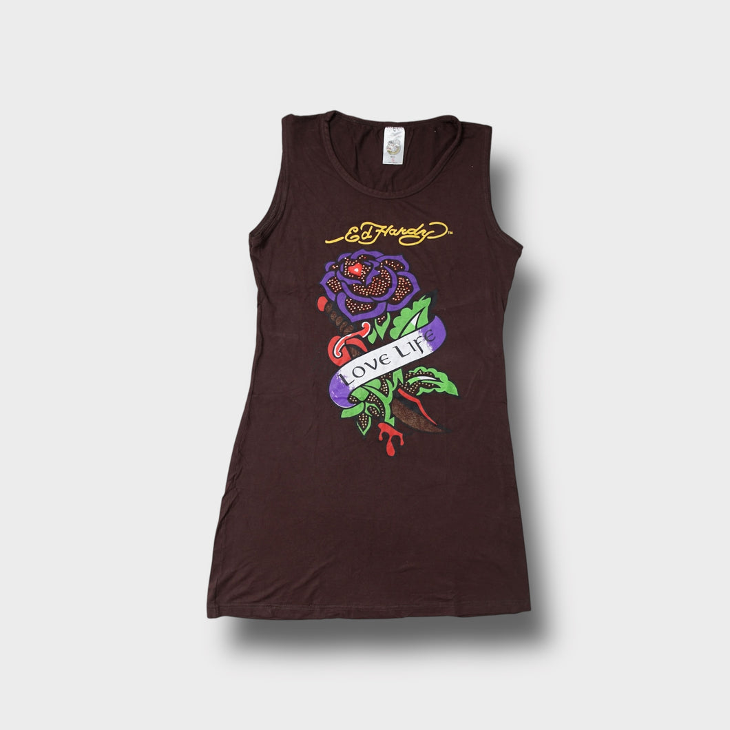 Vintage Ed Hardy Dress — Brown