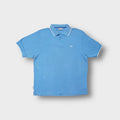 Reebok short sleeve polo shirt in light blue with white collar tipping and embroidered chest logo