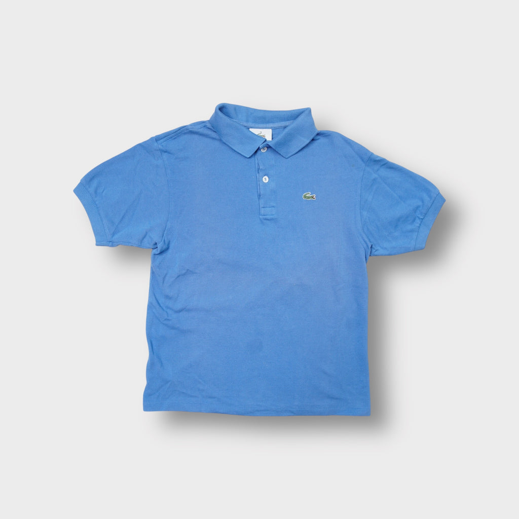 Lacoste short-sleeved polo shirt in blue with an embroidered crocodile patch on the chest