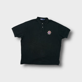 Ralph Lauren black short-sleeve polo shirt with an embroidered Guards Polo Club crest