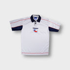Umbro Chile national team football shirt in white with navy collar and chest emblem