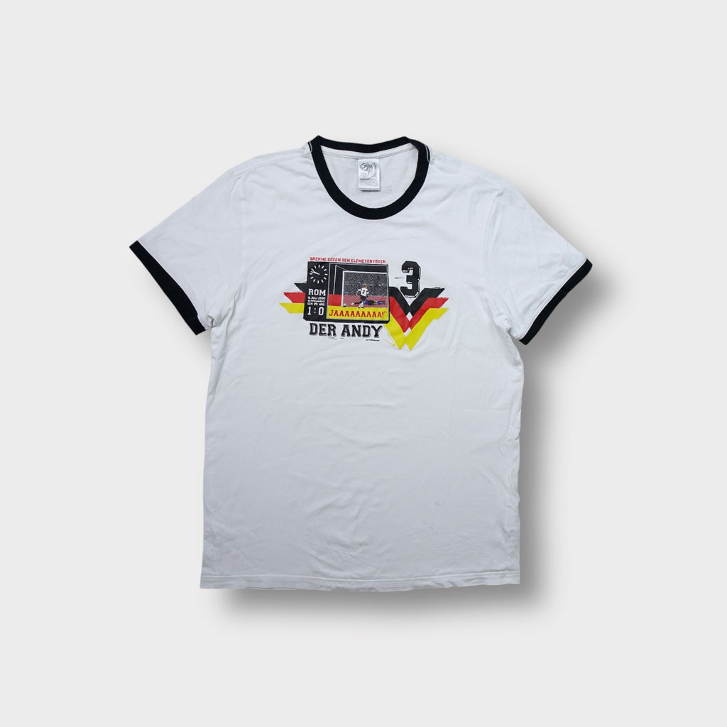 Adidas DFB white ringer T-Shirt with graphic print commemorating Germany's 1990 goal