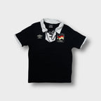 Umbro black lace-up shirt with a white collar and BRD crest on the chest