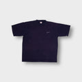 Nike short-sleeve T-Shirt in navy blue with an embroidered white Swoosh on the chest
