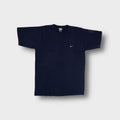 Nike T-Shirt in navy blue with small embroidered swoosh logo on chest