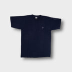 Nike T-Shirt in navy blue with small embroidered swoosh logo on chest