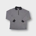 Grey Nike polo sweater with half-zip closure and dark contrast collar