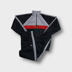 Basic Concept black vintage tracksuit jacket and trousers set with grey piping