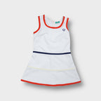 Fred Perry dress in white with red neck trim and embroidered chest logo