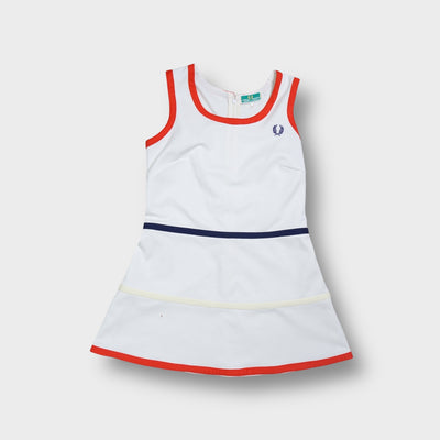 Fred Perry dress in white with red neck trim and embroidered chest logo