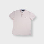 Tommy Hilfiger polo shirt in pink featuring small embroidered flag chest logo