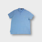 Ralph Lauren polo shirt in blue with yellow pony embroidery on the chest