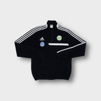 Black Adidas fleece sweater with VfL Wolfsburg badge and white shoulder stripes