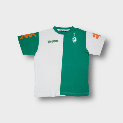 Kappa SV Werder Bremen T-Shirt in white and green featuring an embroidered club crest