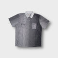 Adidas referee jersey in white with black checkerboard gradient print and white collar