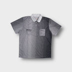 Adidas referee jersey in white with black checkerboard gradient print and white collar