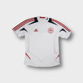 Adidas Denmark football shirt in white with DBU crest and red three stripes
