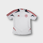 Adidas Denmark football shirt in white with DBU crest and red three stripes
