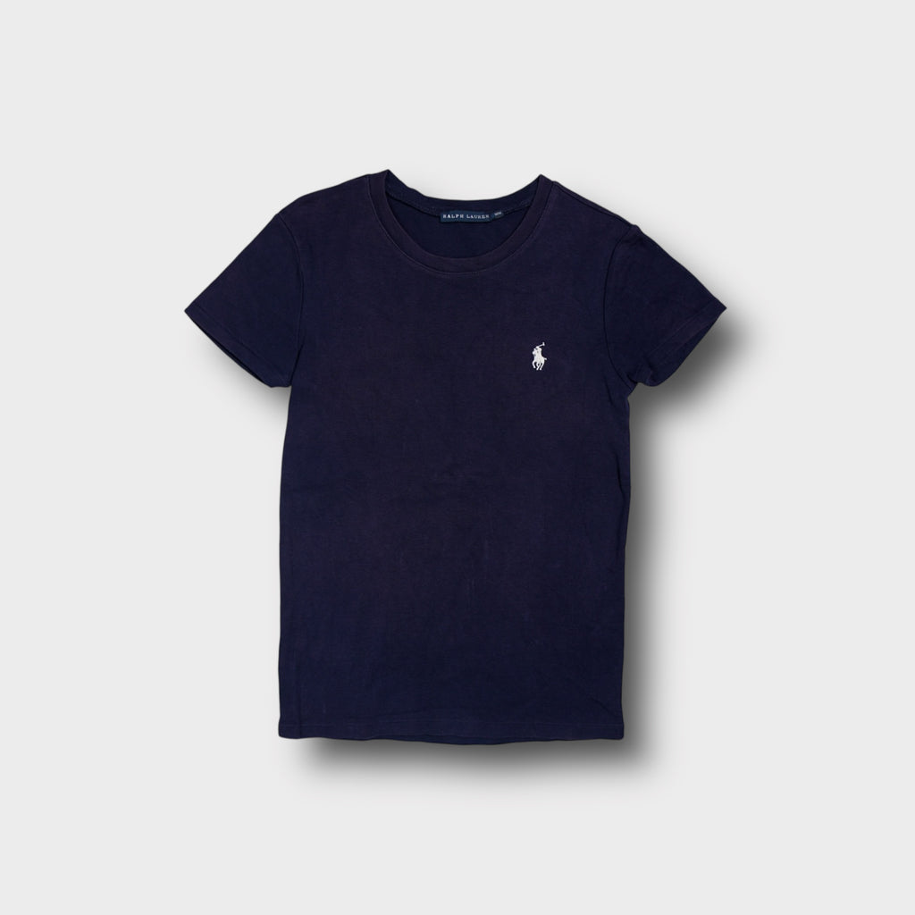 Ralph Lauren T-Shirt in navy blue featuring a small white embroidered polo player logo on the chest.