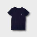 Ralph Lauren T-Shirt in navy blue featuring a small white embroidered polo player logo on the chest.
