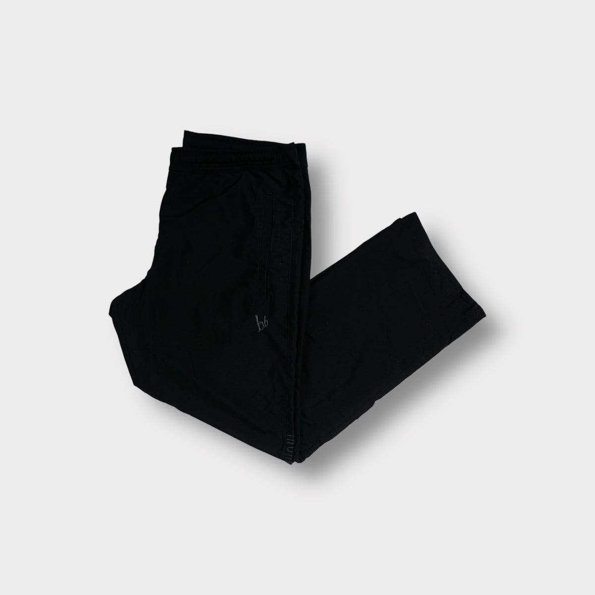 Bruno Banani black trackpants with small embroidered bb logo near the front pocket