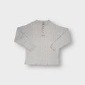 Levi's grey henley sweater with four front buttons and a small logo patch