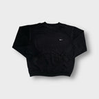 Nike sweater in black with a small white embroidered swoosh on the chest