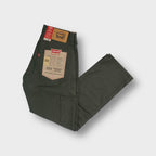 Levi's khaki workwear pants featuring double knee panels and paper tags on the back pocket