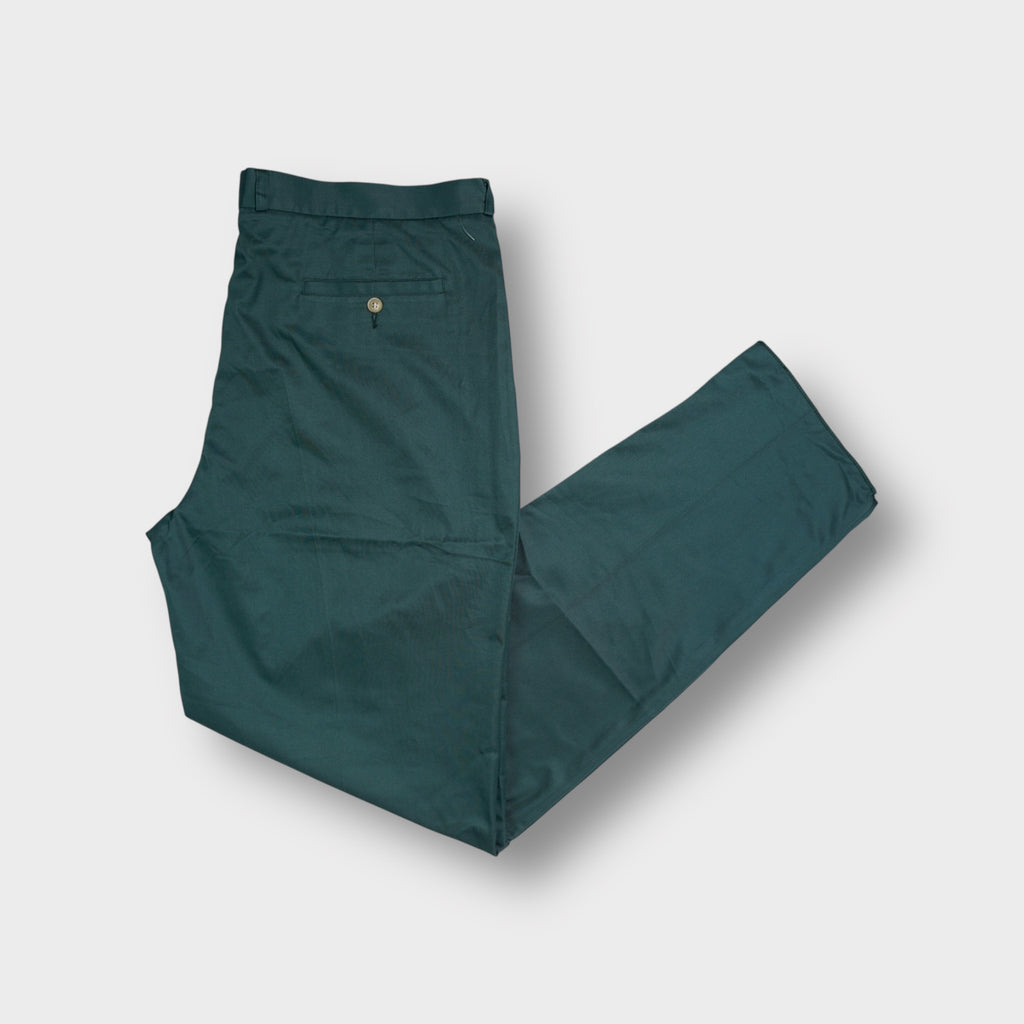 Lacoste trousers in dark green featuring double front pleats and a straight leg cut