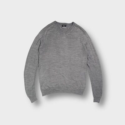 Nike Golf grey V-neck knit sweater with fine ribbed cuffs and collar