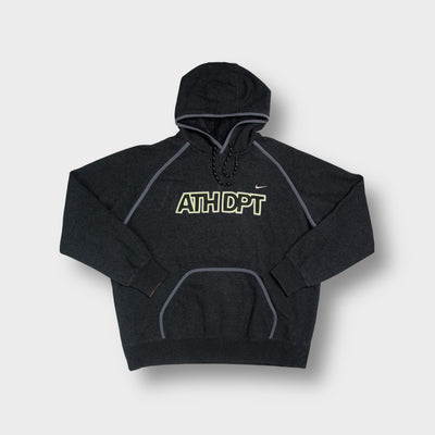 Nike hoodie in charcoal grey with ATH DPT applique on front