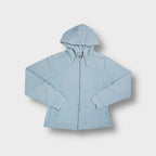 Nike light blue full-zip hoodie with front pockets and drawstring hood
