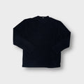 Joop sweater in navy blue featuring a fine rib knit texture and crew neck