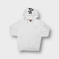 White Alpha Industries hoodie with printed logo print on the back