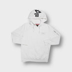 White Alpha Industries hoodie with printed logo print on the back