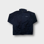Champion windbreaker jacket in navy blue with white embroidered chest logo