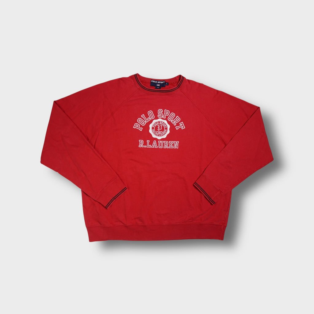 Ralph Lauren Polo Sport sweater in red with embroidered front crest graphic