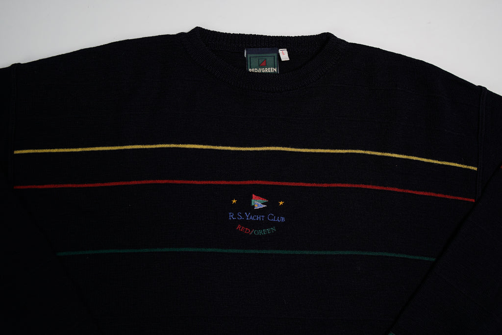 Vintage Red Green Knit Sweater | L