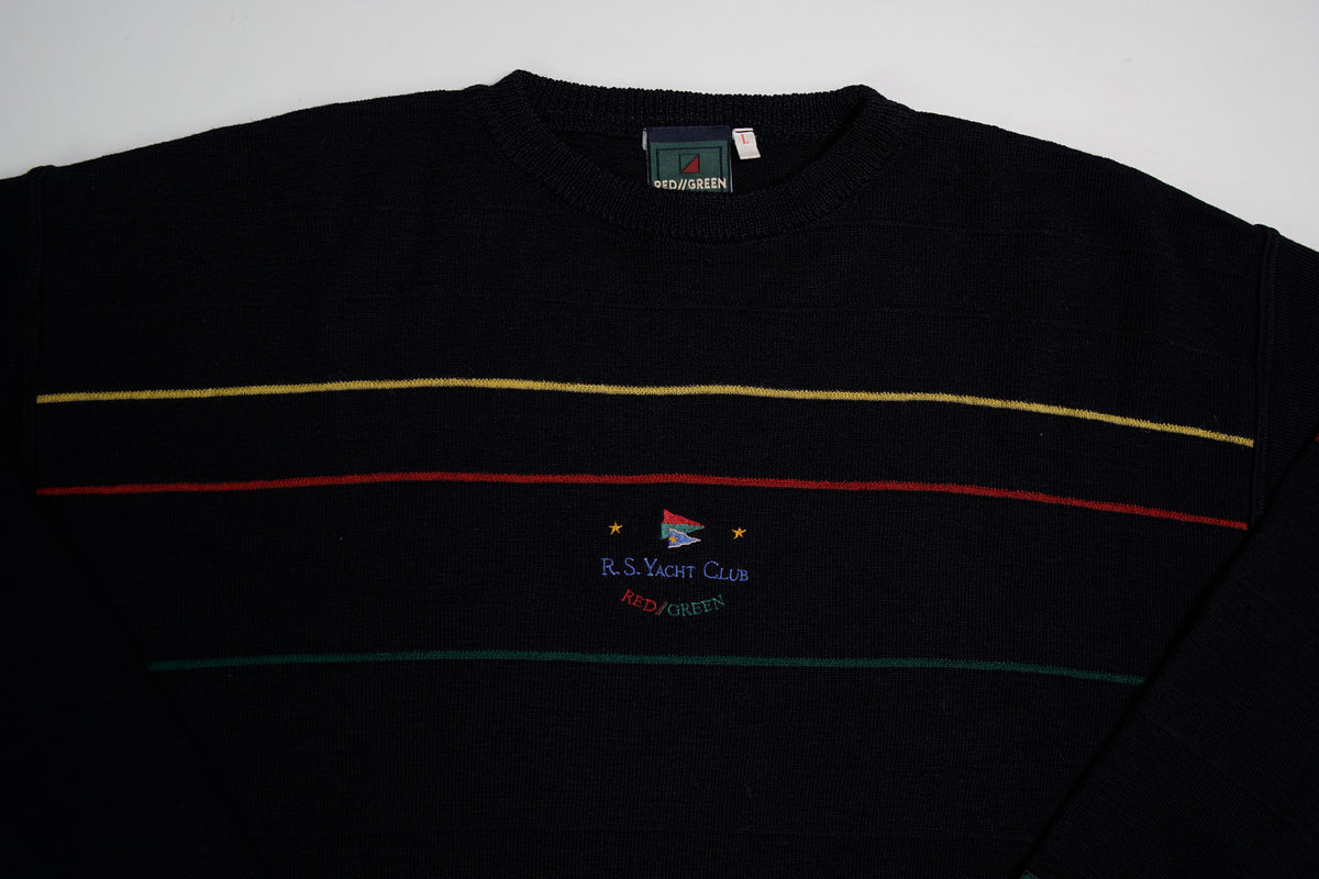 Vintage Red Green Knit Sweater | L