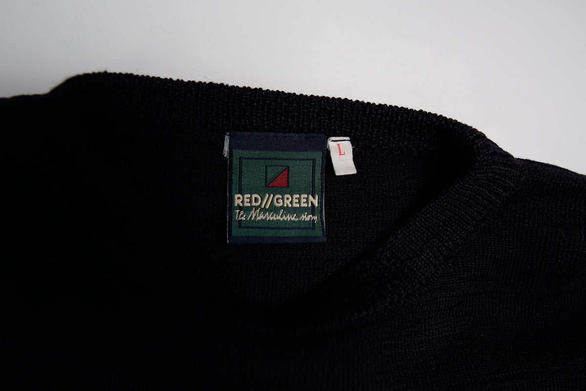 Vintage Red Green Knit Sweater | L
