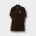 Brown Adidas Respect Me jacket featuring light blue embroidered crown on chest