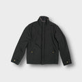 Tommy Hilfiger dark grey jacket featuring a fleece-lined collar and embroidered chest logo