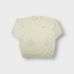 Lacoste crew neck knit sweater in yellow featuring an embroidered crocodile chest logo