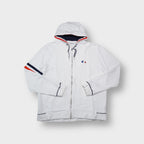 Lacoste Sport full-zip hoodie in white with French tricolour embroidered crocodile logo