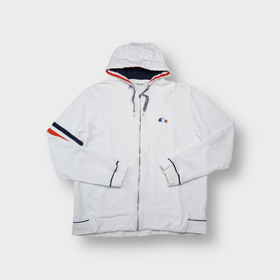 Lacoste Sport full-zip hoodie in white with French tricolour embroidered crocodile logo