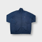 Lacoste knit jacket in blue featuring full zip and embroidered crocodile logo
