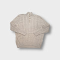 Ralph Lauren sweater in beige with a buttoned high collar and embroidered pony logo