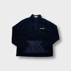 Tommy Hilfiger reversible pullover jacket in navy blue with half zip and fleece side